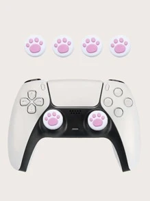 4pcs Silicone Paw Detail Button Cover Compatible With PS5/PS4/Xbox - Multicolor - View 1