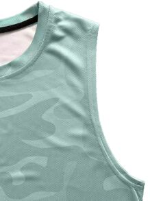 Manfinity Sport Corelite Men Camo Print Sports Tank Top Workout Tops - Mint Green - View 6
