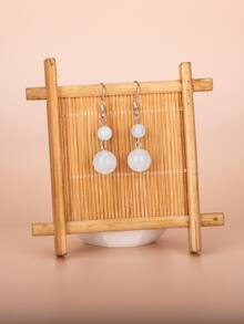 Stone Drop Earrings - White - View 3