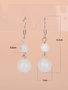 Stone Drop Earrings - White - View 4