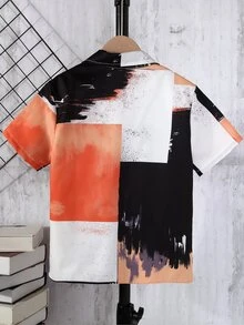 SHEIN Chicos Camisa de color combinado sin camiseta