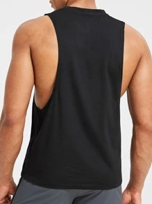 GymBeat Áo ba lỗ thể thao in họa tiết bò đực phong cách bạn trai dành cho nam, áo ba lỗ tập luyện - màu đen - Xem 2