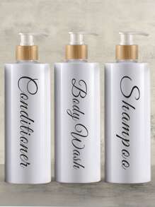 3个装 500毫升 Pef 浴室分配瓶 家居浴室装饰 秋季装饰 返校季 - 白色 - 查看 1