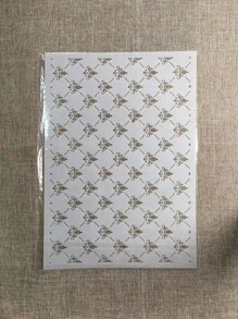 1pc White Plastic A4 Royal Pattern Painting Stencil Template - White - View 1