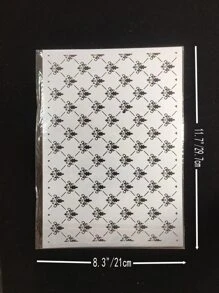 1pc White Plastic A4 Royal Pattern Painting Stencil Template - White - View 2