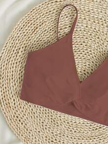Twist Front Bikini Top - Redwood - View 3