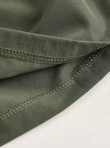 SHEIN EZwear Plus Gorpcore Drawstring Waist Ruched Tie Side Skirt - Army Green - View 4
