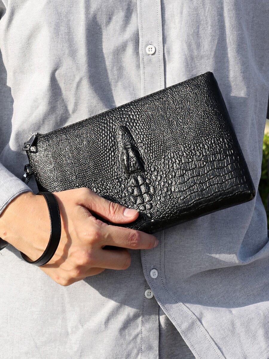 2025 新款男士钱包 PU 手拿包 男式手包 鳄鱼头手拿包 黑色包 手拿包 手提包 办公用品 复古礼物 送给丈夫的礼物 爸爸的礼物 情人节 感恩节 旅行 冬季假期 手提包 度假 零钱包 圣诞礼物 侧包礼物 情人节钱包 节日必需品 贴纸 情人节礼物 复古学校 运动生活 包 礼品包 包包 春季复古包 手机包