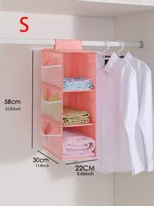 1入粉色掛式衣櫃整理架,採用牛津布製成,適用於宿舍、衣櫃、內衣、襪子收納