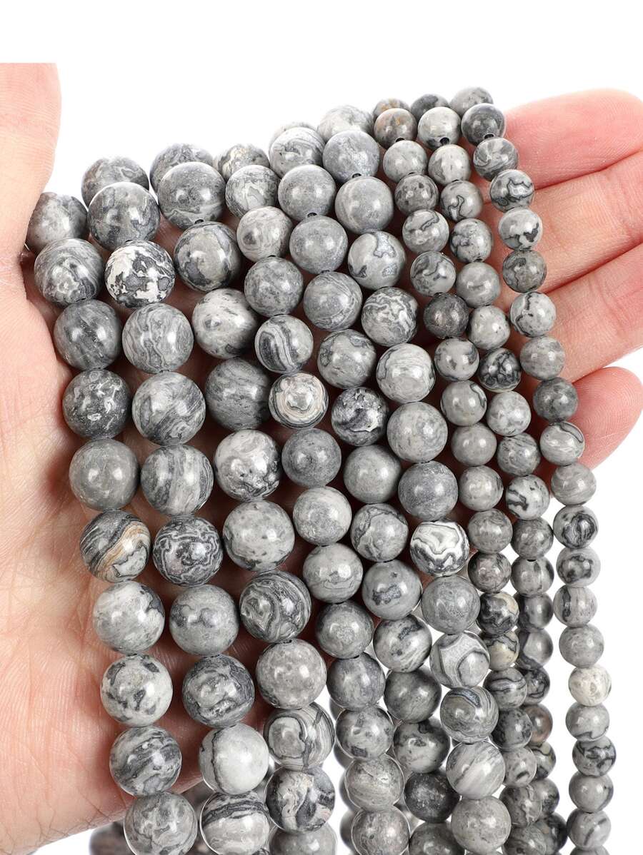 1 hebra Accesorio de joya DIY cuenta - Gris - Ver 1