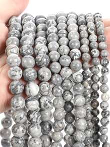 1 hebra Accesorio de joya DIY cuenta - Gris - Ver 2