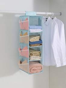 1 件藍色懸掛式衣櫃收納袋,附牛津布層,宿舍衣櫃收納袋,可存放內衣、襪子等。 - 藍色 - 查看 4