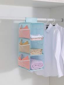 1 件藍色懸掛式衣櫃收納袋,附牛津布層,宿舍衣櫃收納袋,可存放內衣、襪子等。 - 藍色 - 查看 5