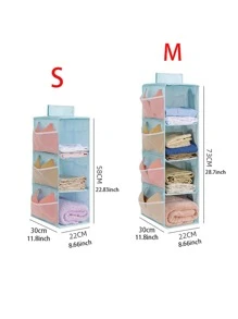 1 件藍色懸掛式衣櫃收納袋,附牛津布層,宿舍衣櫃收納袋,可存放內衣、襪子等。 - 藍色 - 查看 6