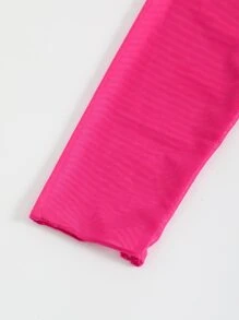 Solid Super Crop Cover Up - Hot Pink - View 4