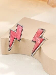 Lightning Design Stud Earrings - Multicolor - View 1