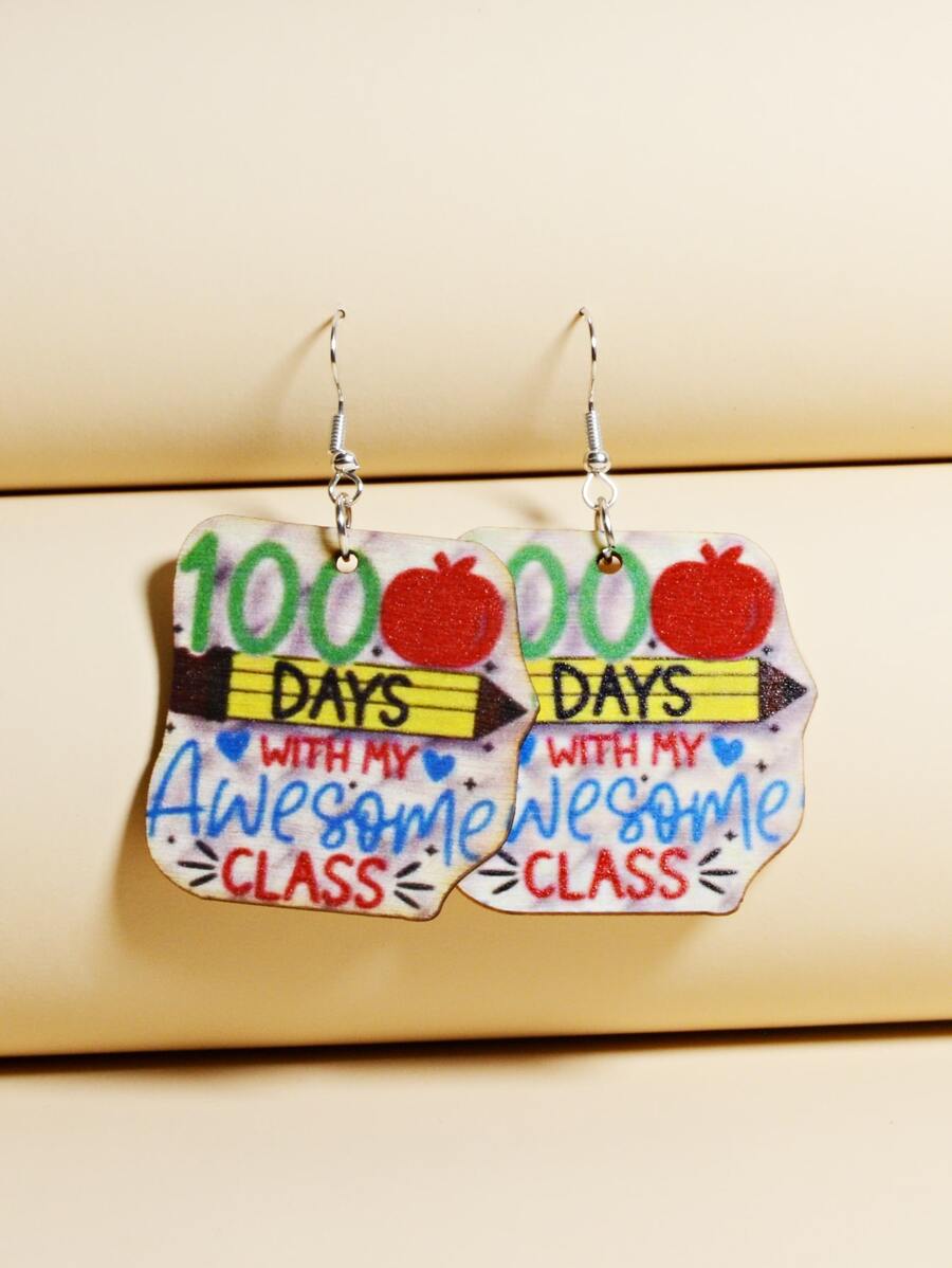 Slogan đồ họa thả bông tai hình học - Nhiều màu - Xem 1