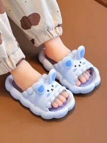 Chicas Zapatillas con diseño de conejo con banda única dulce PVC - Celeste - Ver 4