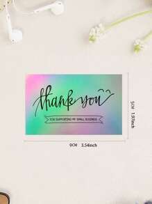 50pcs Slogan Graphic Thank You Card - Multicolor - View 5