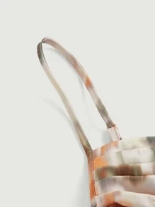 SHEIN MOD 复古风 Halo 染色花卉印花不对称下摆扎染胸衣束身吊带背心 - 彩色 - 查看 3