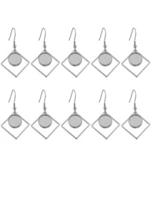 10 piezas/set Accesorio de joya DIY geométrico - Plateado - Ver 1