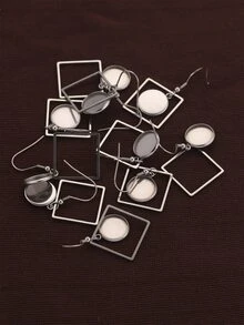 10 piezas/set Accesorio de joya DIY geométrico - Plateado - Ver 2