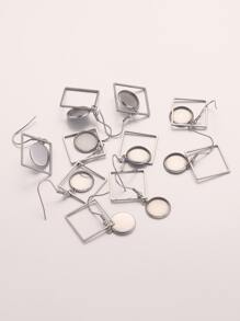 10 piezas/set Accesorio de joya DIY geométrico - Plateado - Ver 4