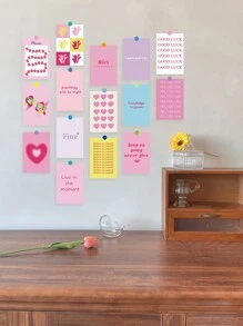 15pcs Slogan Graphic Postcard Set - Multicolor - View 3