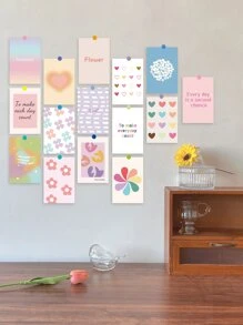 15pcs Mixed Pattern Postcard - Multicolor - View 2