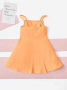 SHEIN Baby Bow Front Cami Dress - Orange - View 2