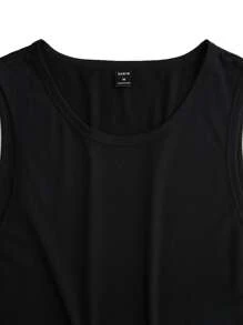 Manfinity Homme Men Solid Tank Top - Black - View 4
