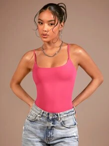 SHEIN BAE Lace Up Backless Cami Top - Hot Pink - View 2