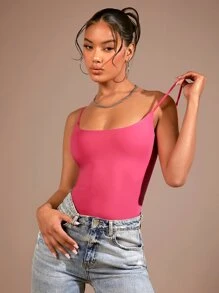 SHEIN BAE Lace Up Backless Cami Top - Hot Pink - View 4