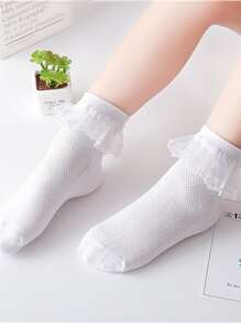 4雙小女童蕾絲邊短襪