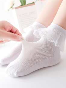 4雙小女童蕾絲邊短襪