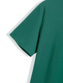 Manfinity Homme Men Letter Graphic Tee - Green - View 3