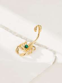 不銹鋼蠍裝飾臍環適合女士和女孩 - 彩色 - 查看 2