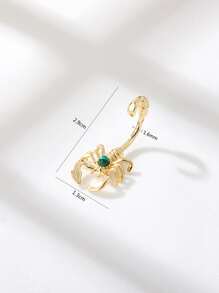 不銹鋼蠍裝飾臍環適合女士和女孩 - 彩色 - 查看 3