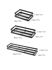 1 件铁艺收纳架，黑色免打孔壁挂式浴室转角收纳架 - 黑色 - 查看 6