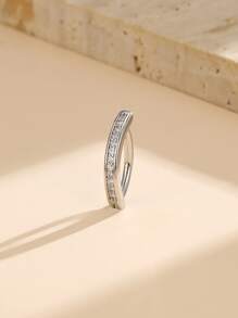 Anillo de vientre simple cobre con diseño de diamante de imitación Joya de cuerpo regalo para mujeres & Chicas