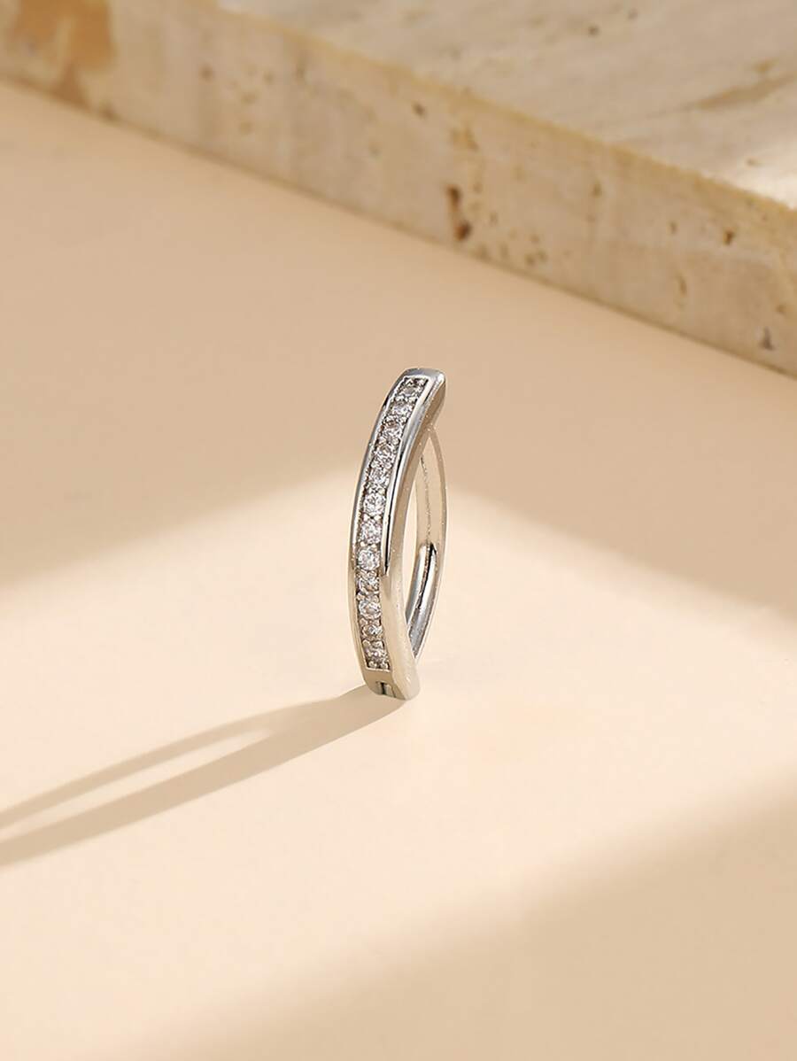 Anillo de vientre simple cobre con diseño de diamante de imitación Joya de cuerpo regalo para mujeres & Chicas