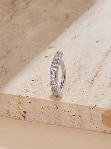 Anillo de vientre simple cobre con diseño de diamante de imitación Joya de cuerpo regalo para mujeres & Chicas