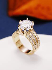 Anillo zirconia cúbica - Amarillo Oro - Ver 2