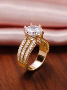 Anillo zirconia cúbica - Amarillo Oro - Ver 6