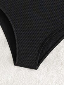 Cô gái Tween Thánh giá Đồ bơi một mảnh - màu đen - Xem 3