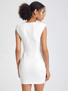 Amanda Daum Caballero Solid Bodycon Dress - White - View 2