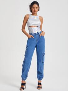 Amanda Daum Caballero Cut Out Front Metallic Bodysuit - Silver - View 3