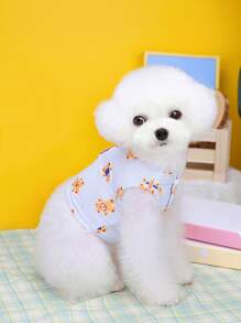 1入組卡通小熊印花寵物背帶和1入組寵物牽引繩 - 彩色 - 查看 2