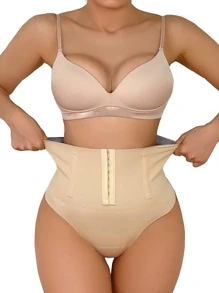 Hook And Eye Shapewear Panty - Apricot - View 3