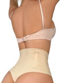 Hook And Eye Shapewear Panty - Apricot - View 5